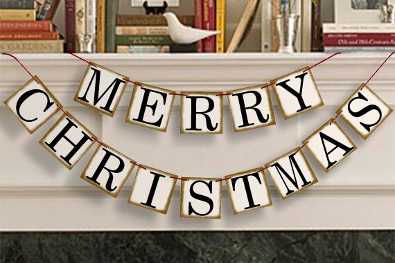 Merry Christmas Banner - Party Photo Prop -  Merry Christmas Sign - Merry Christmas Garland