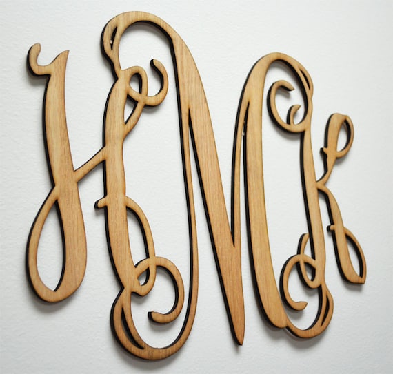 Home Decor 24 Wooden Monogram Wall Art by CustomCutMonograms