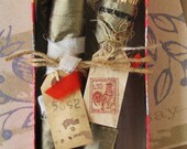 Crackers.... Assemblage in a vintage box, bundles, art, Yule, Christmas - ColetteCopeland