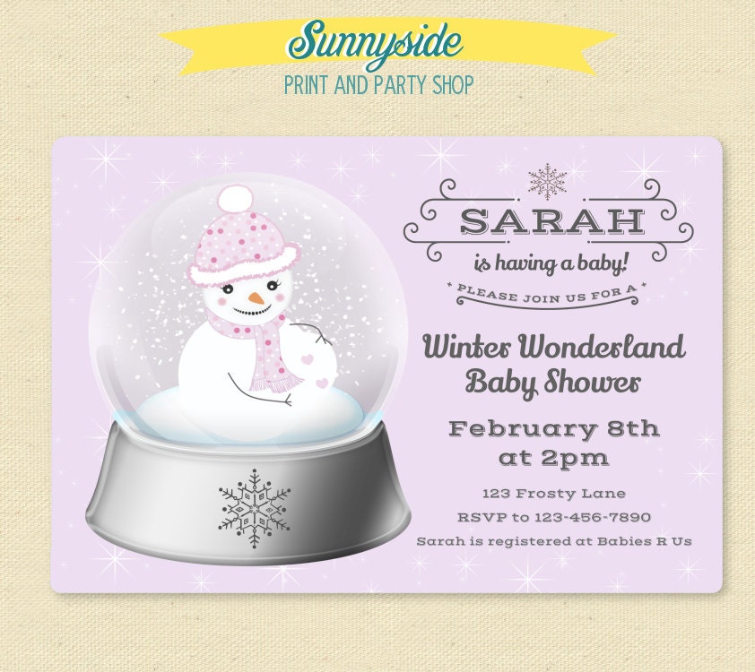 baby shower invitation snowman winter wonderland printable invitation ...