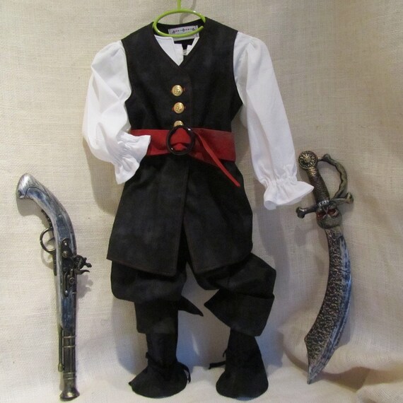 Toddler's 5 Piece Pirate Costume Vest Belt by EraOfMakeBelieve