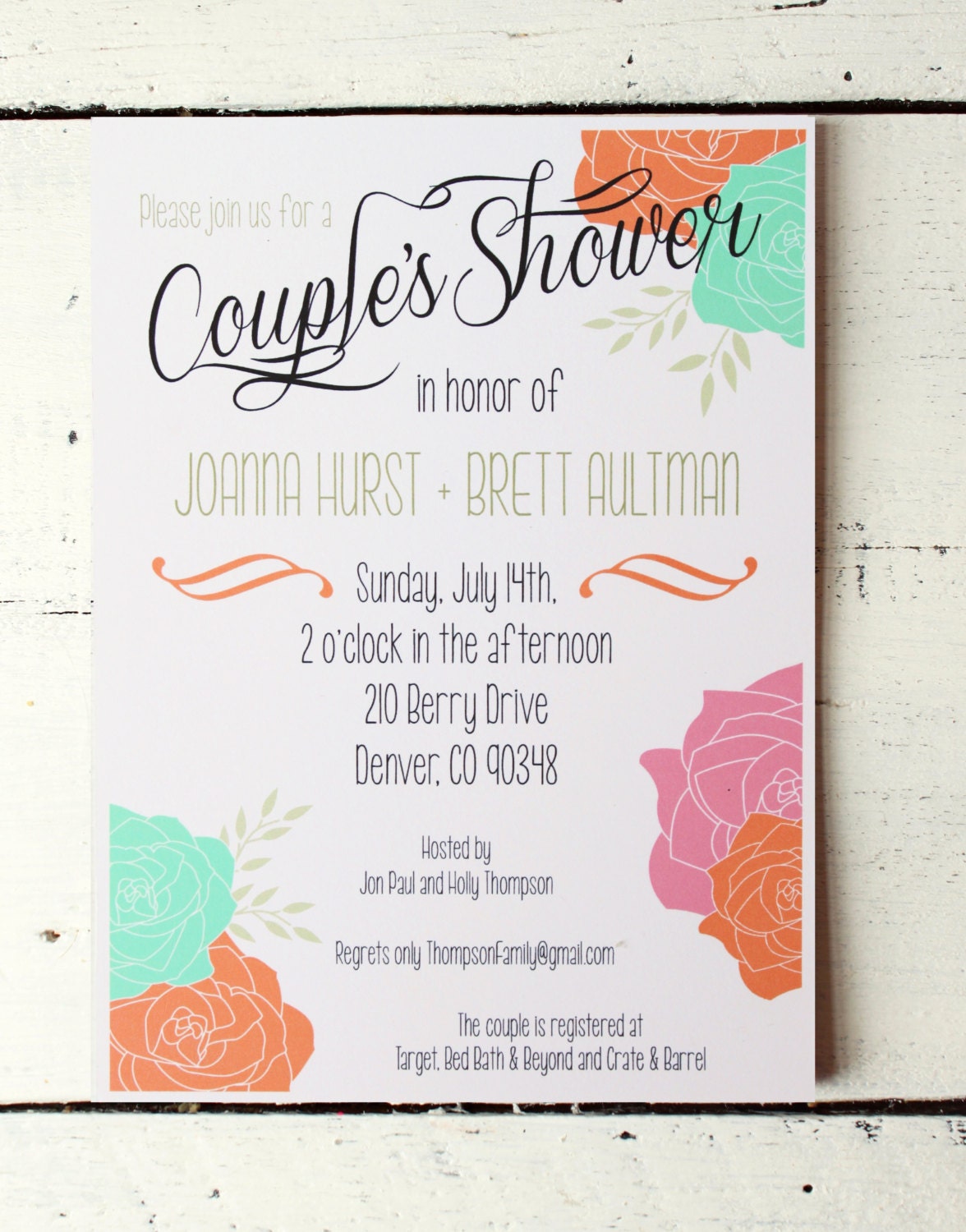 Couples Shower Invitation Bridal Shower Invitation Custom Invite Jack ...