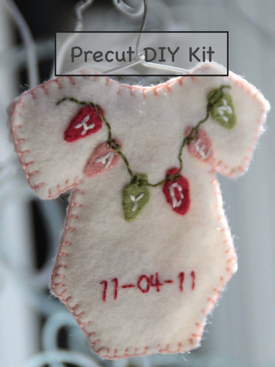 Personalized baby Christmas ornament - DIY kit Hayden colors - EdgeOfClarity