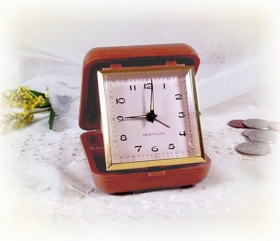 OLD Westclox Travel Alarm Clock vintage wind by TheWhitePelican