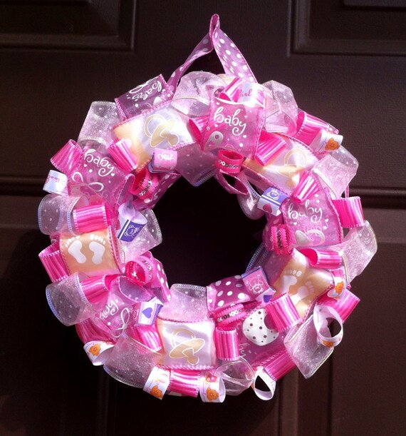 Baby Wreath Shower Gift or Hospital Door It's a by WeHaveWreaths