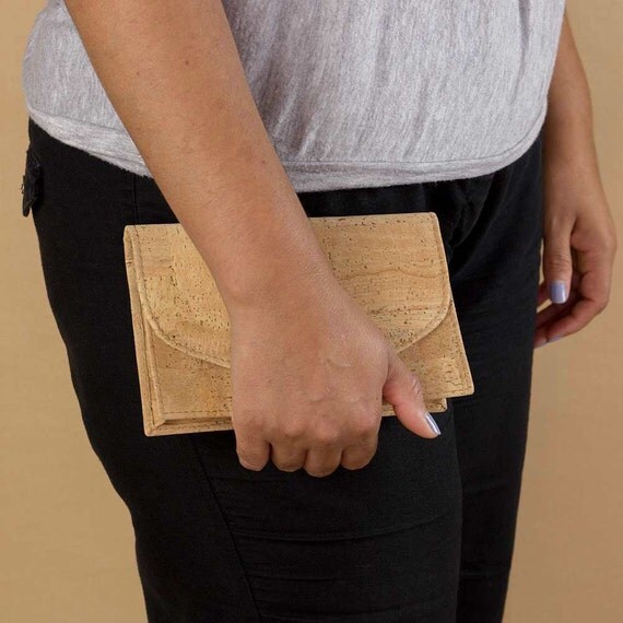 Clutch Purse Made from Cork Vegan Purse Gift for Her by Corkor