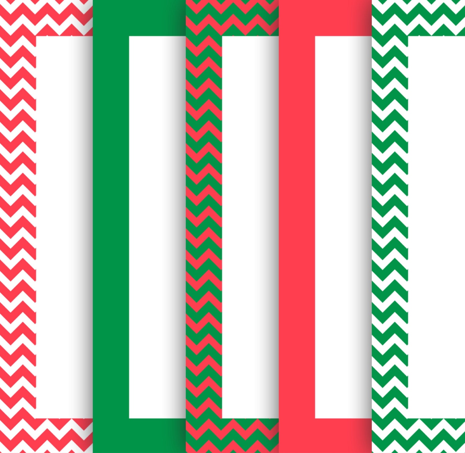 Items similar to 8.5x11 Christmas Chevron Border Sheet Pack of 5--12x12 ...