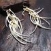 Gold Rattle Snake Rib Bone Earrings Real Bone Jewelry