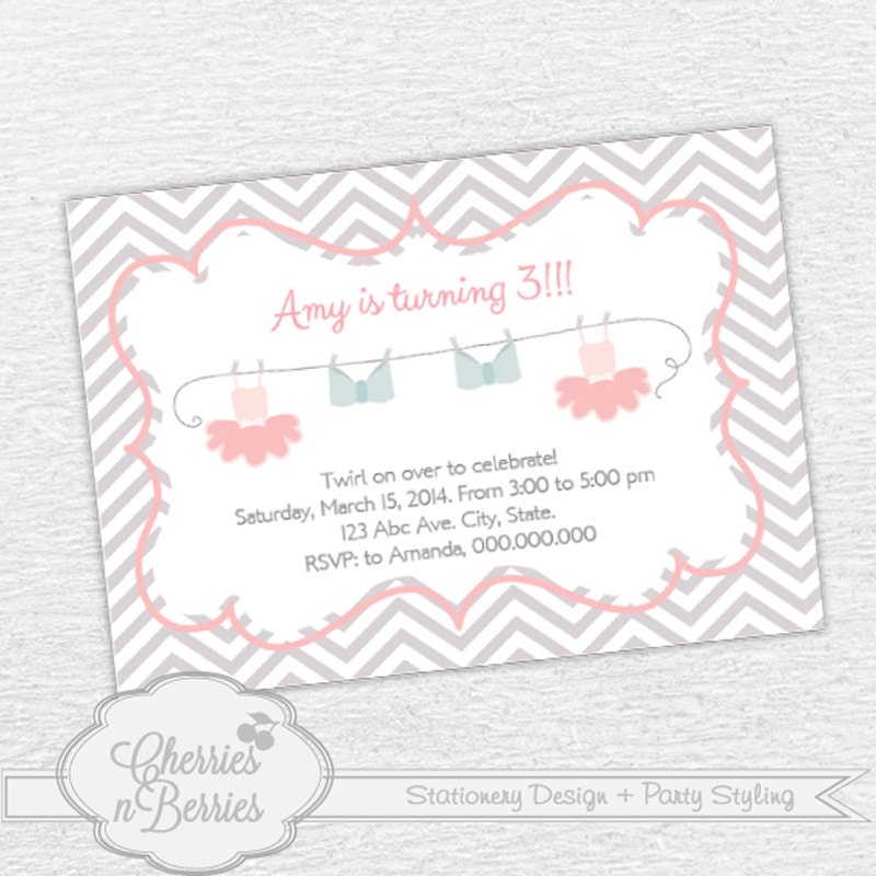 Ballerina Party - Printable Invitation Il_570xn