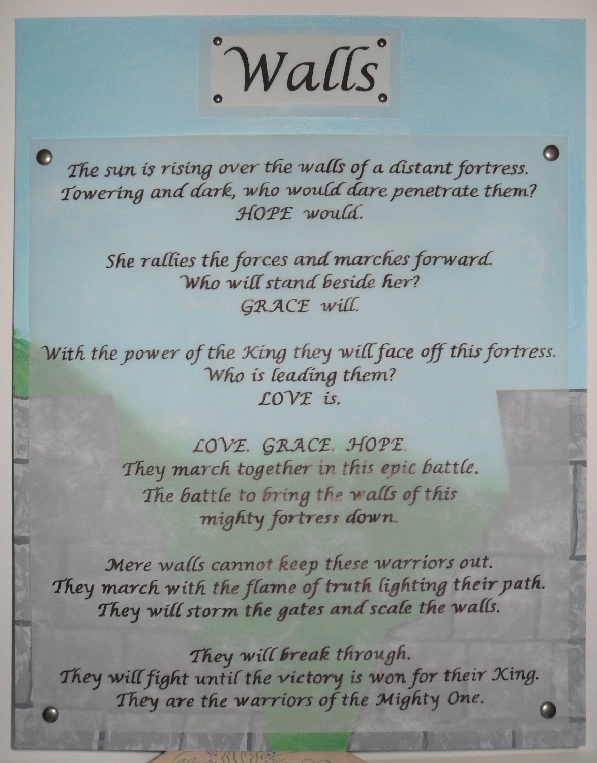 How to write poem on wall picture