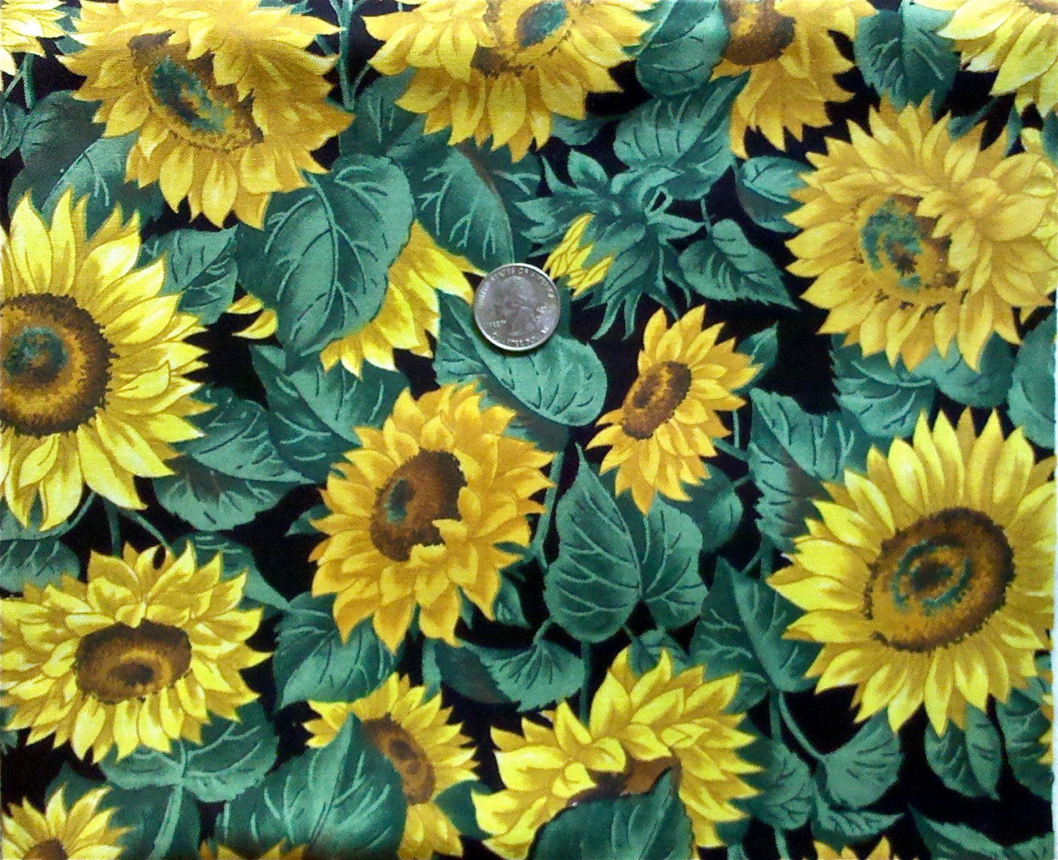 AUTUMN SUNFLOWER Fabric Sunflowers by Joan Messmore by fabric4you