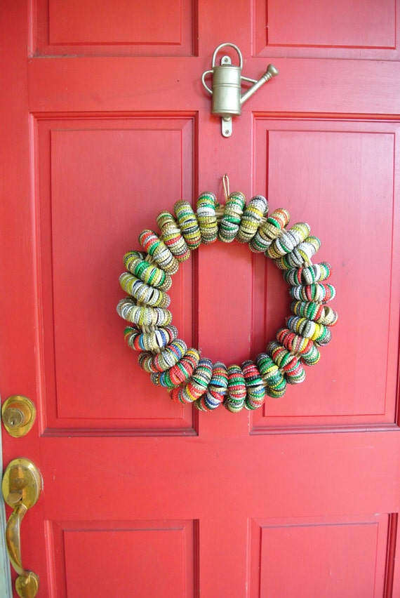 Items Similar To Bottle Cap Wreath On Etsy