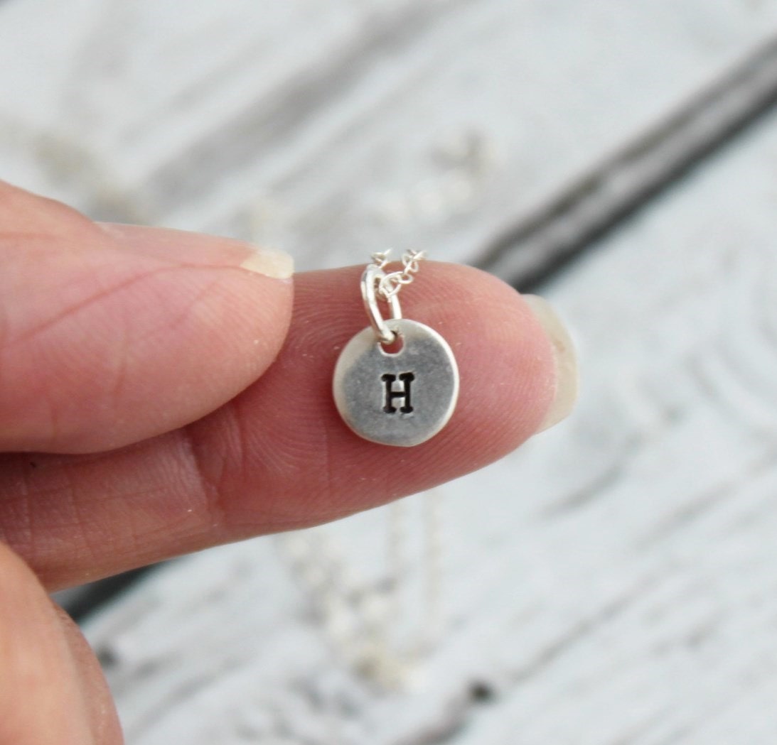 Tiny Initial Necklace, Dainty Initial Necklace, Sterling Silver Tiny Initial Necklace, Personalized Jewelry Monogram Necklace