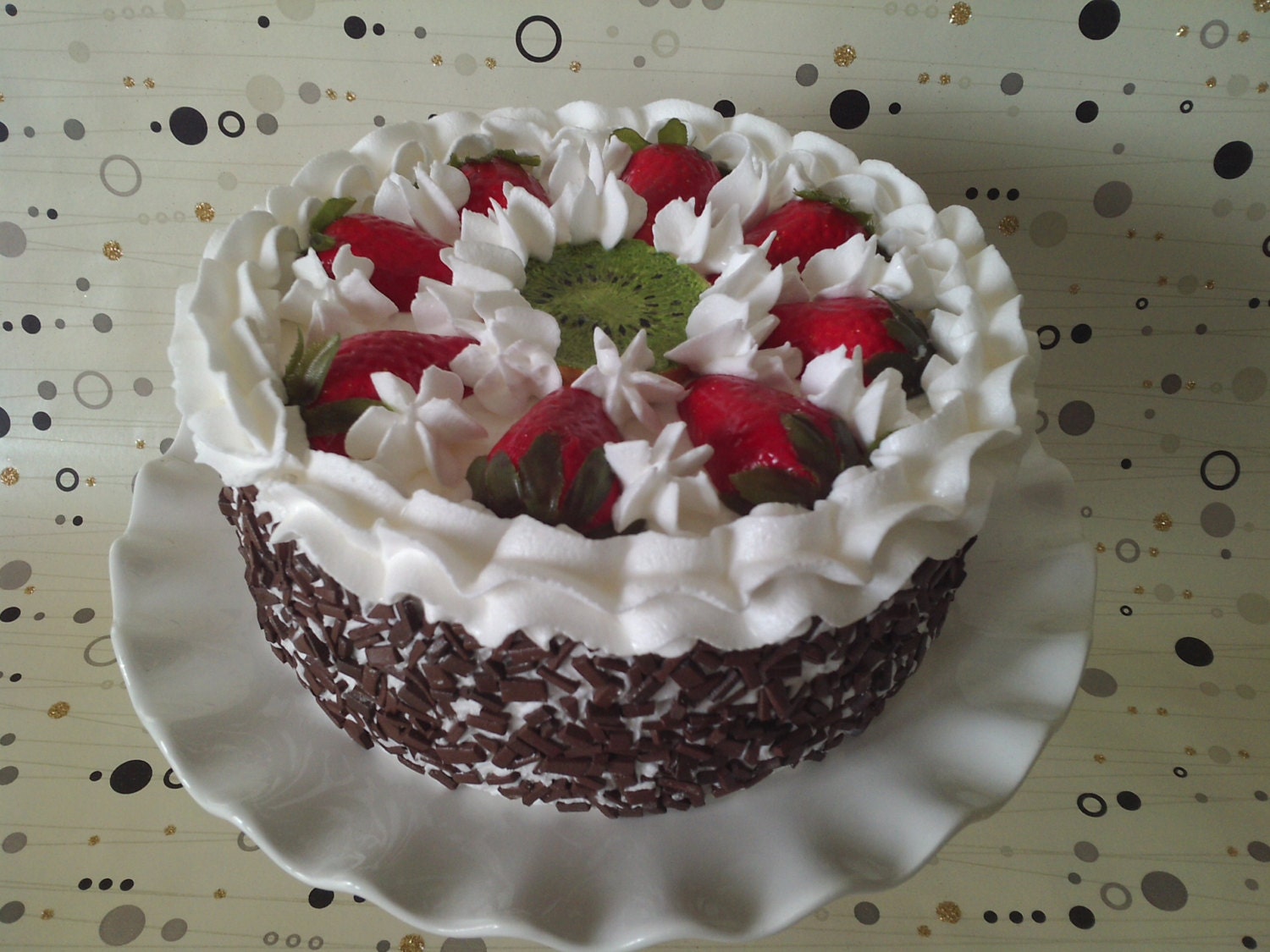 Artificial Strawberry Cheesecake by CaraMiaCakes on Etsy