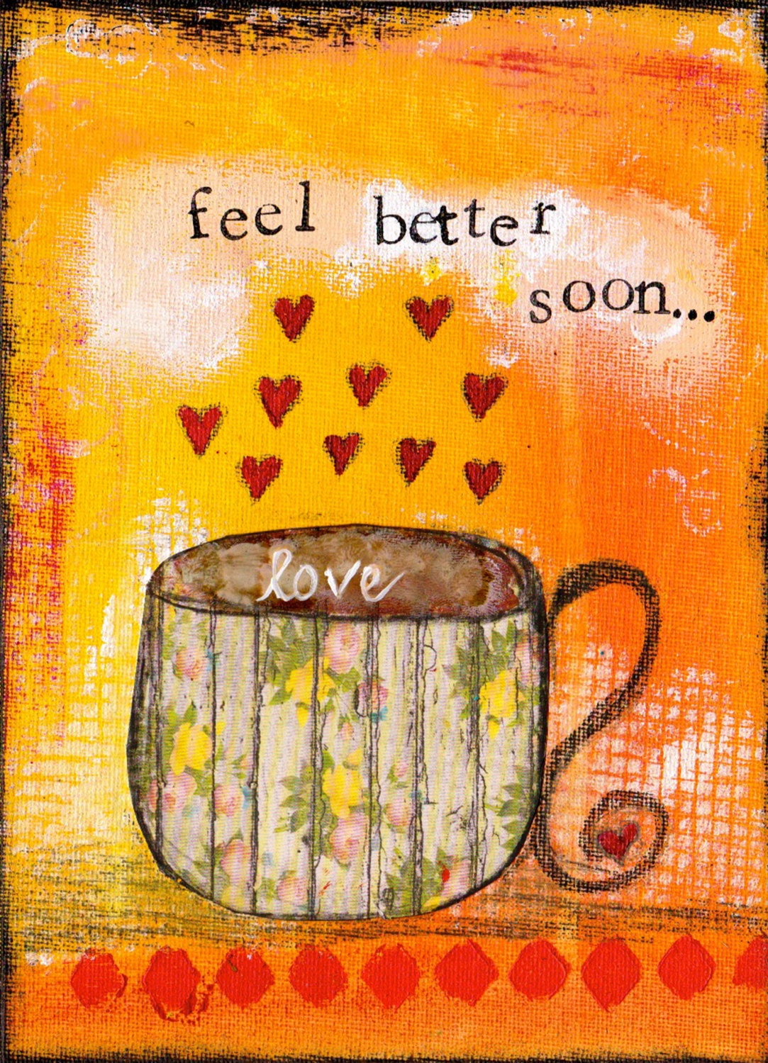 Feel Better Soon 5x7 Blank Greeting Card With By KathleenTennant