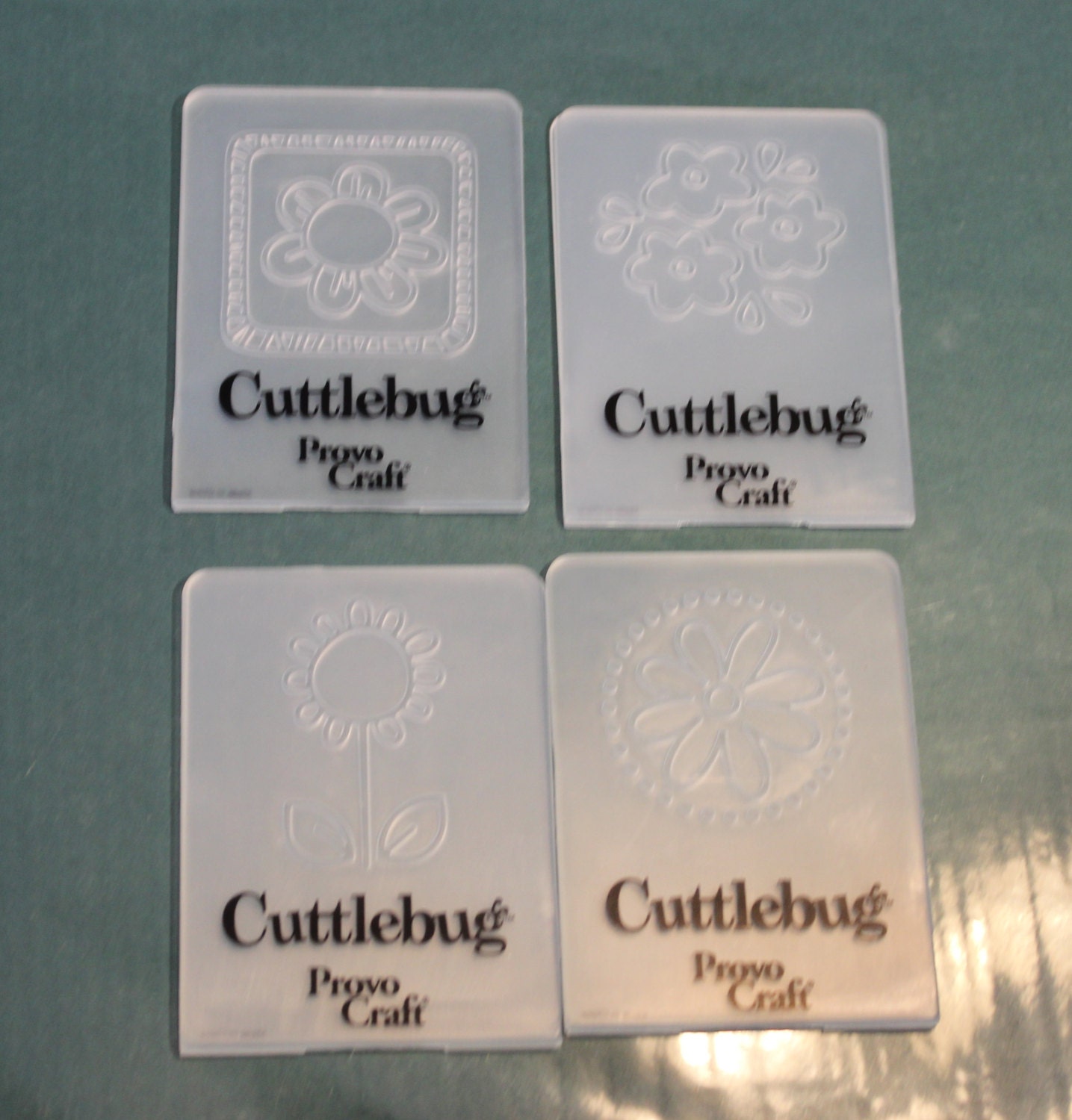 4 Embossing Folders Cuttlebug Mini Flowers Set by PollysPlace