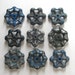 9 vintage faucet handles, old valve handles, vintage faucet knobs, blue, steampunk, old metal faucet knobs, spigot knobs, garden faucet, 254