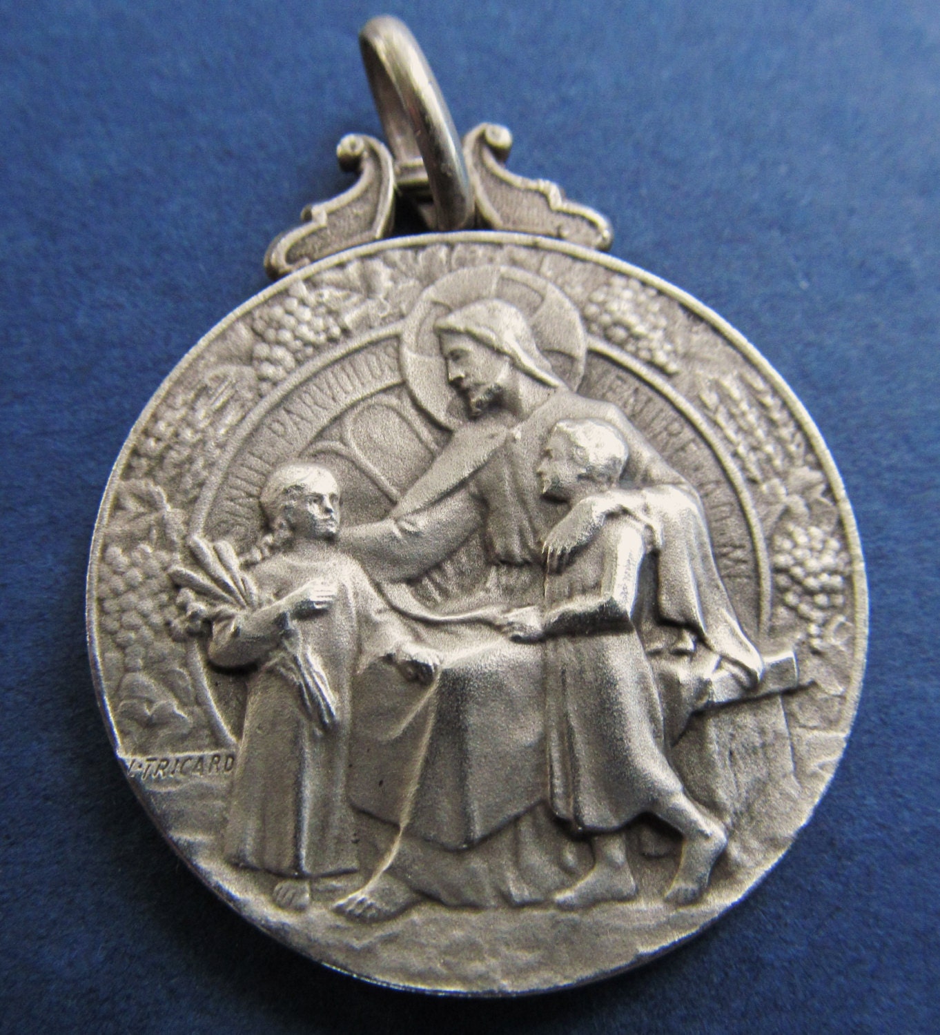 Antique Sterling Silver Jesus Religious Medal Jesus by davidjp1927