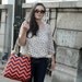 Orange navy blue chevron carry on hobo bag with burlap