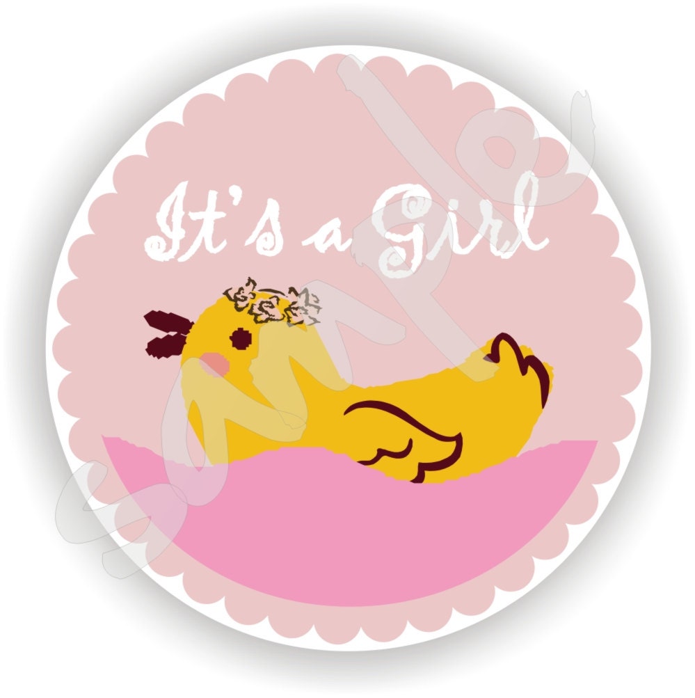 40 Thank You 2 inch circle Stickers - Birthday - Baby Shower - Envelope Seal - Address Label - Duck Theme - Personalized Il_570xn