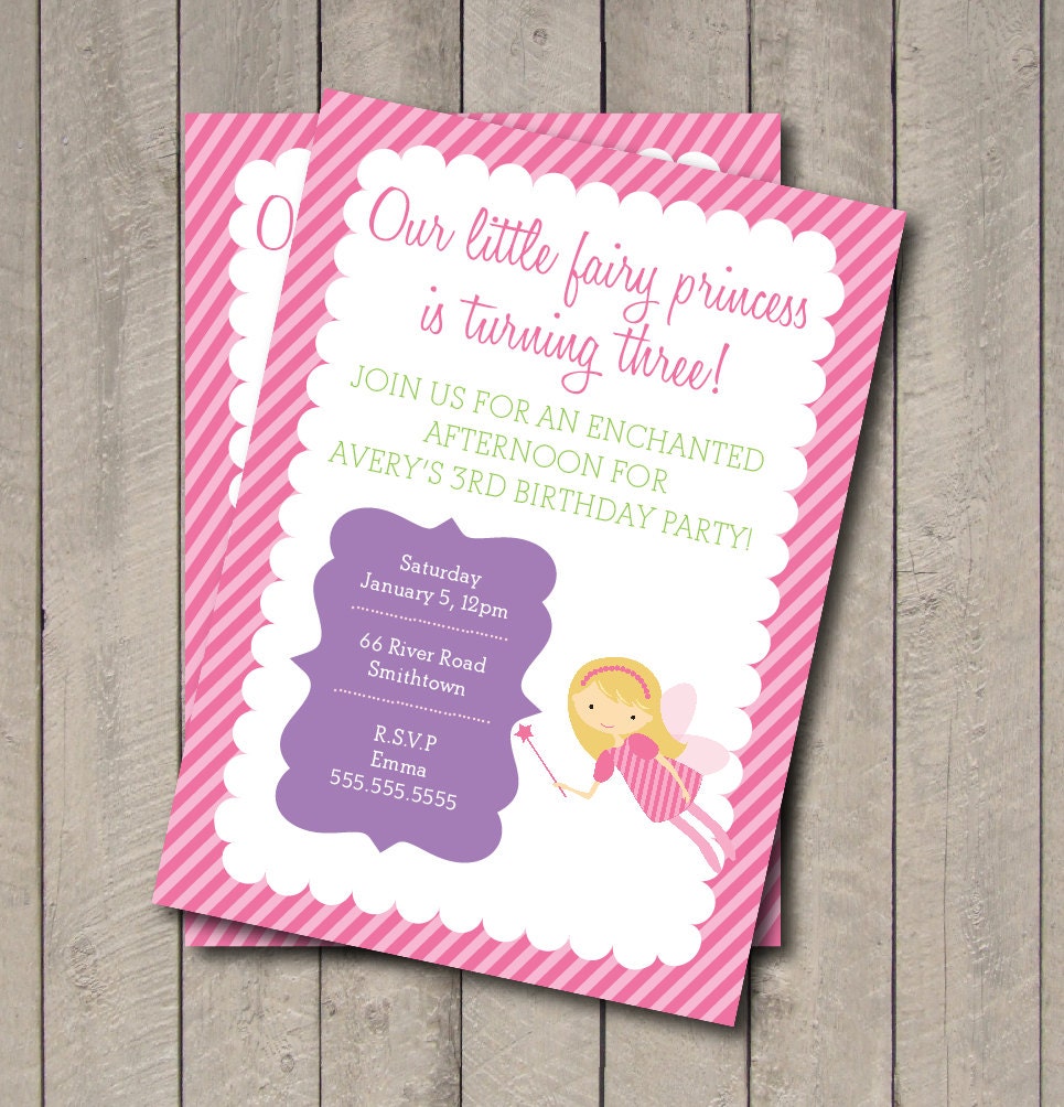 Fairy Birthday Party Invitation - Fairy Princess Invite - Digital Printable Invitation - Fairy Invite - Fairy Invitation - Magical Il_570xn