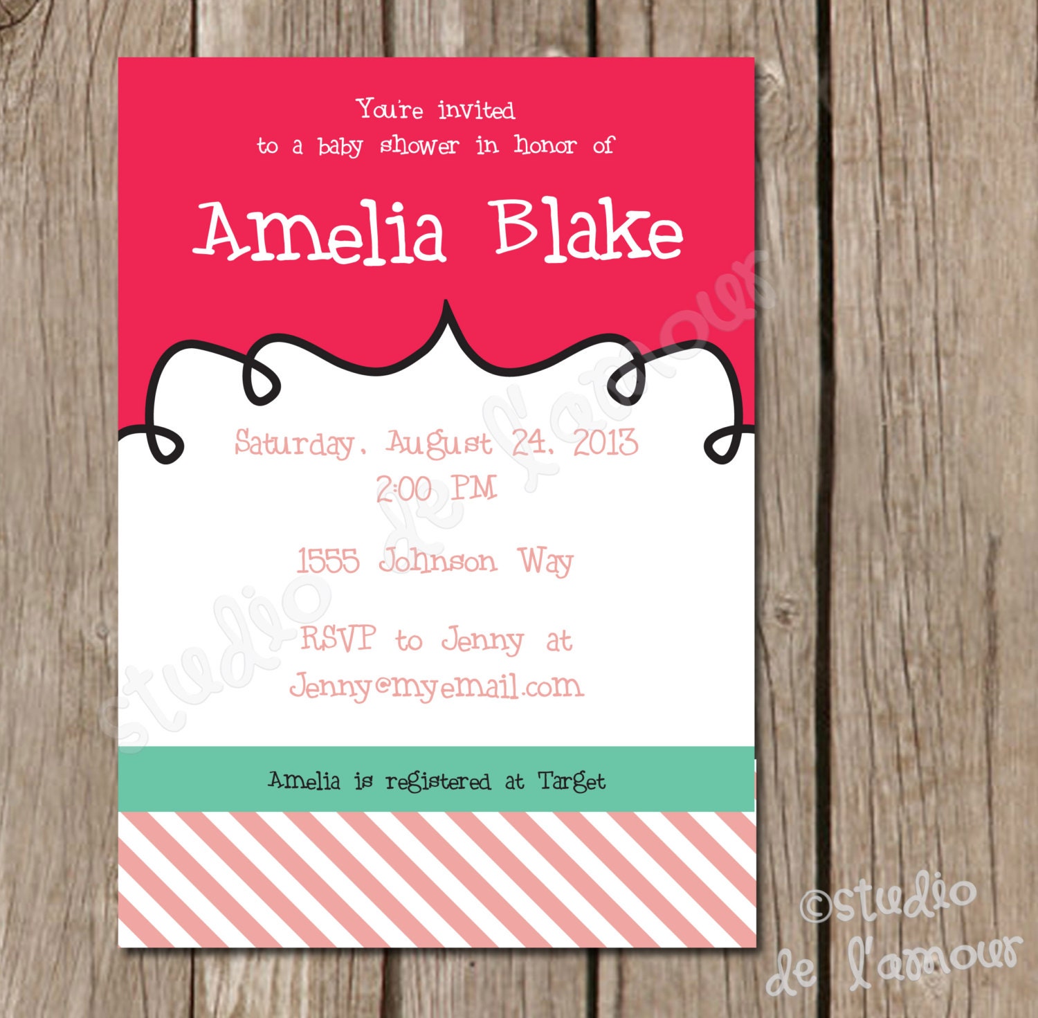 PRINTABLE PDF Baby Girl Shower Invitation Il_570xn