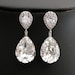 Wedding Earrings Bridal Earrings with Clear Swarovski Teardrop on Cubic Zirconia Silver Posts Bridesmaid Earrings