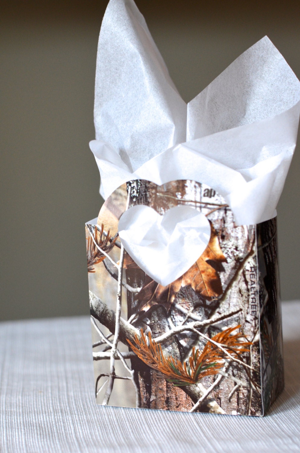 Realtree Camo Heart Handled Gift Bags by thePathLessTraveled
