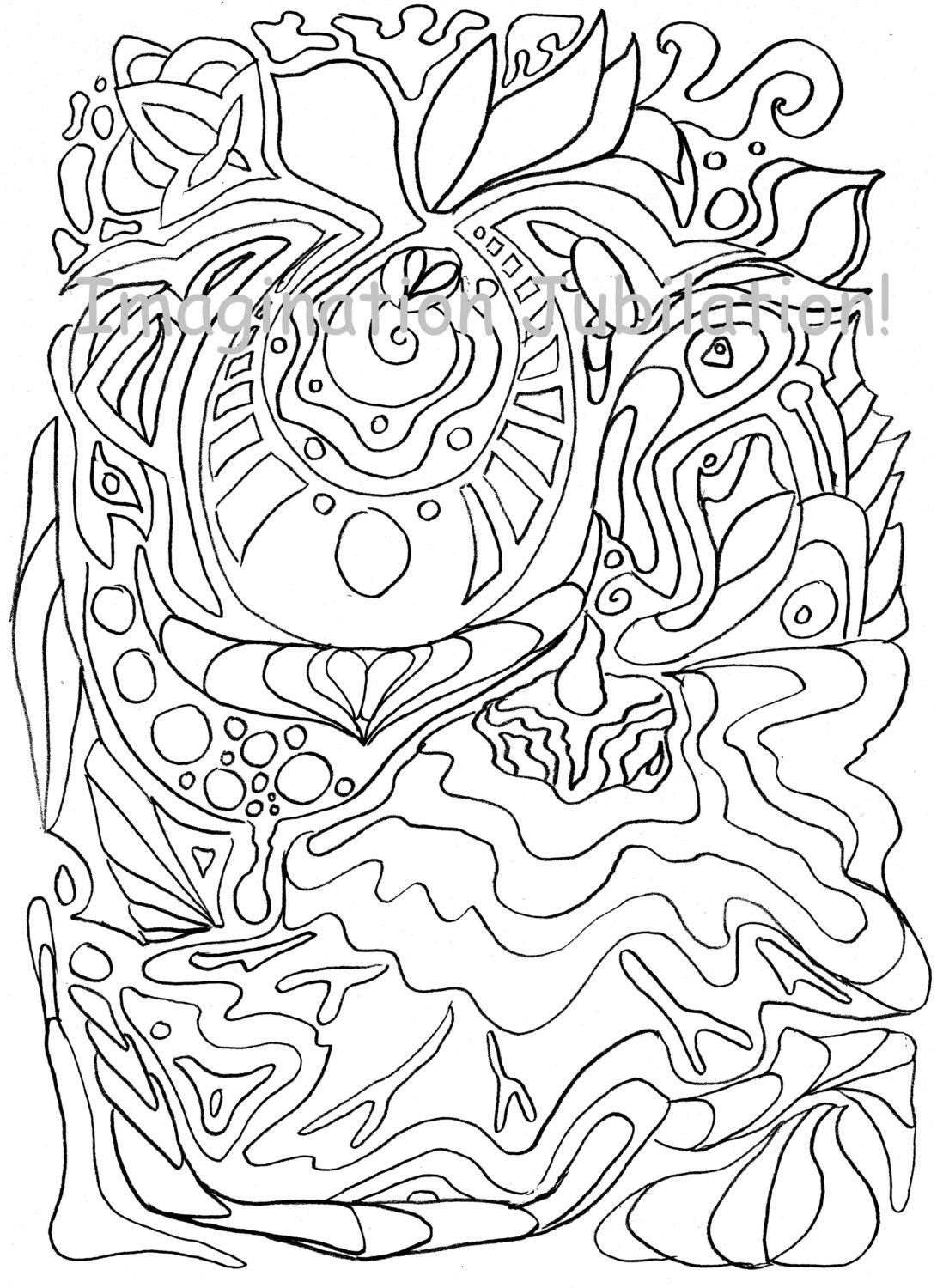 Items similar to Zentangle Coloring page, zen doodle ...