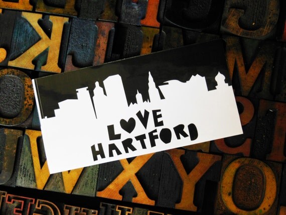 Hartford Bumper Sticker Love Hartford by hartfordprints on Etsy