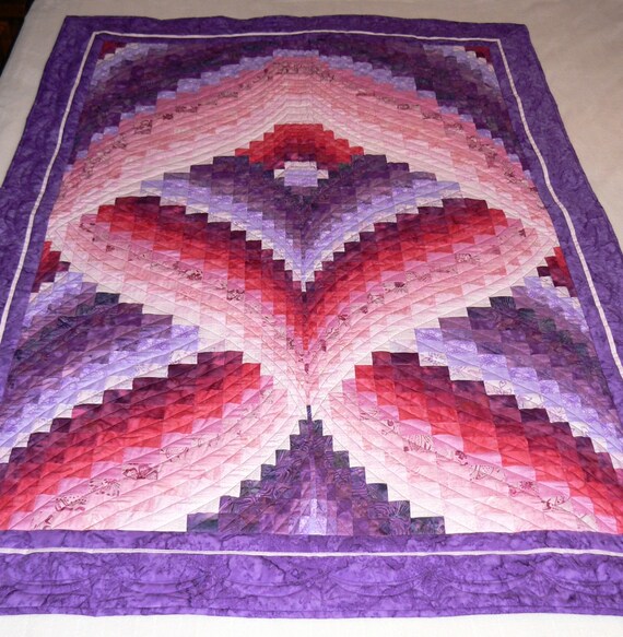 Breast Cancer Ribbon Bargello Lap QuiltIn Stock by sosewbig