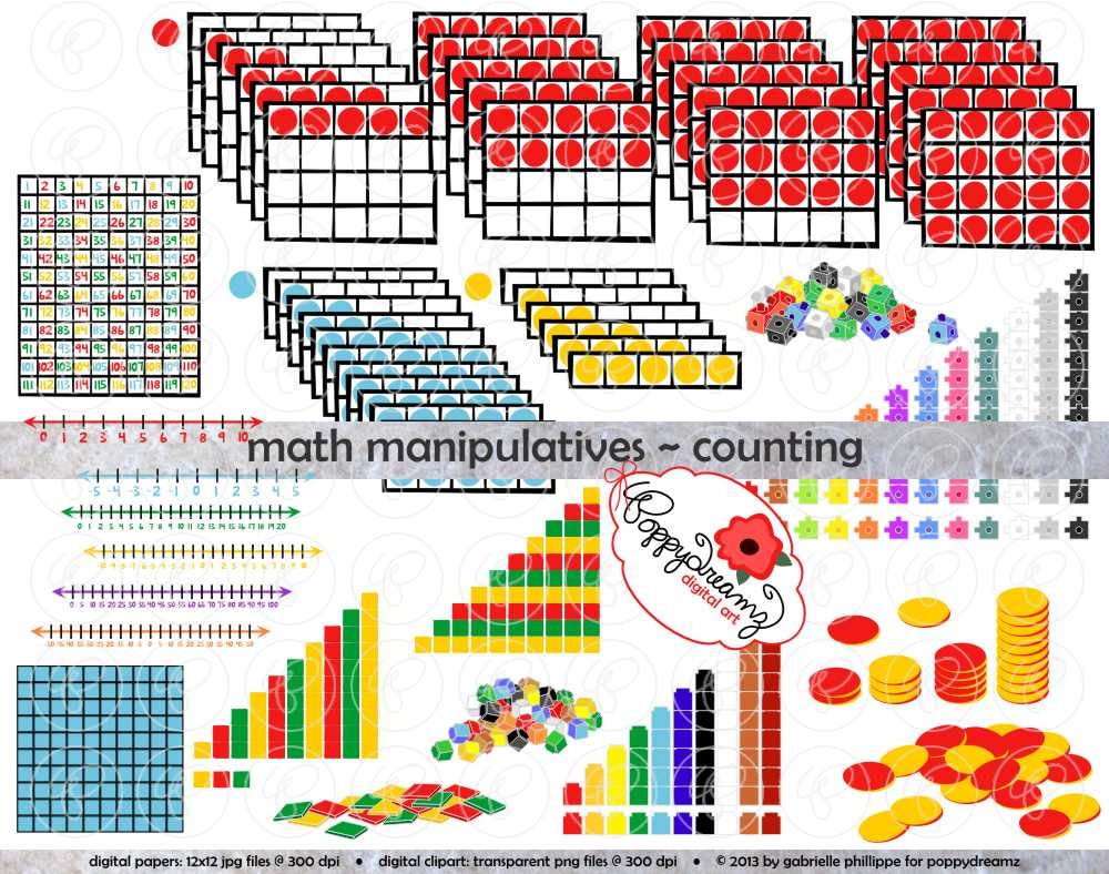 Math Manipulatives Counting Clipart Mega Bundle Set by poppydreamz