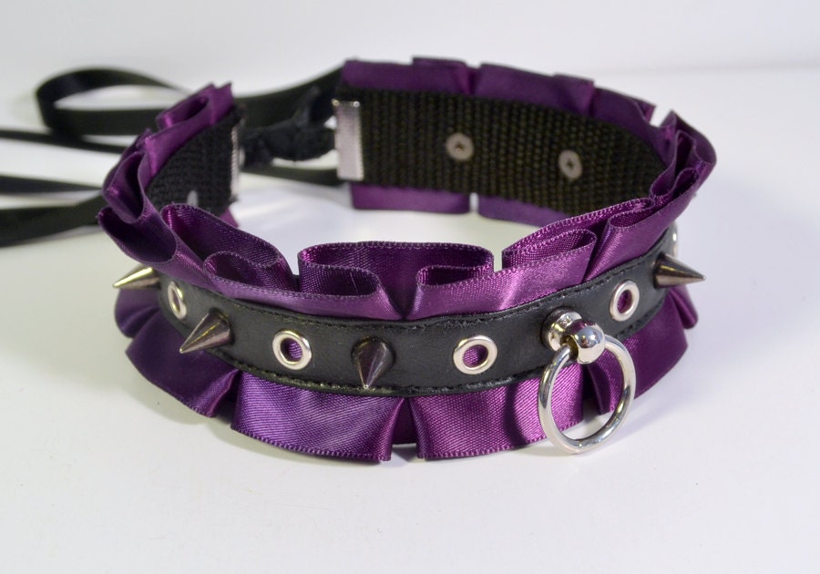 Neko Kitty Collar Purple Spiked by KittenSightings on Etsy