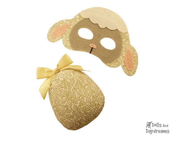 Items similar to Lamb Sheep Mask Tail PDF Sewing Pattern DIY Sheep