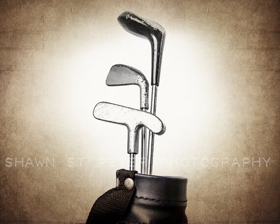 Vintage Golf Club set Upright Photo Print,Decorating Ideas, Wall Decor