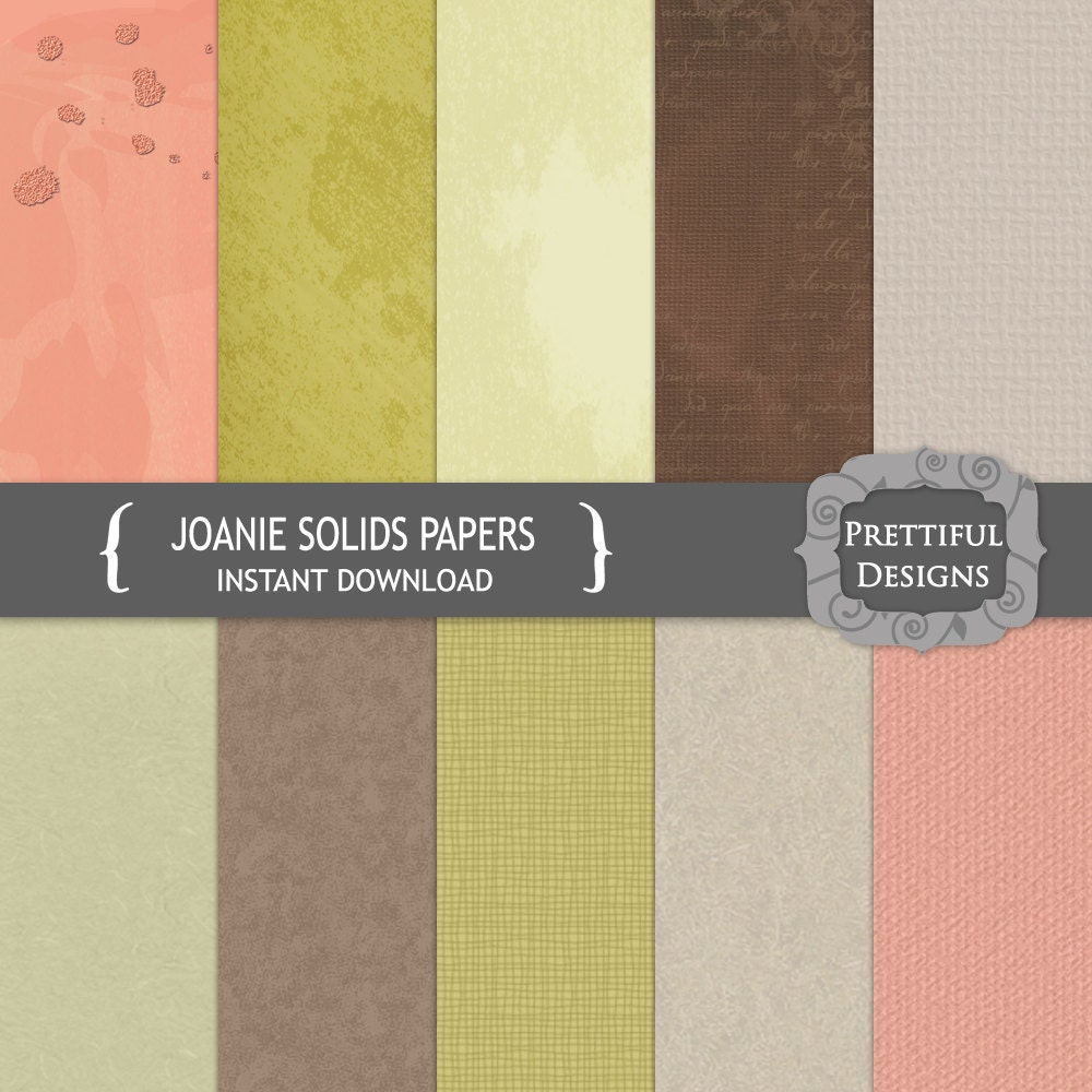 50% OFF SALE Digital Paper Pack Pink Brown Green Papers Joanie Solids (702) Il_570xn