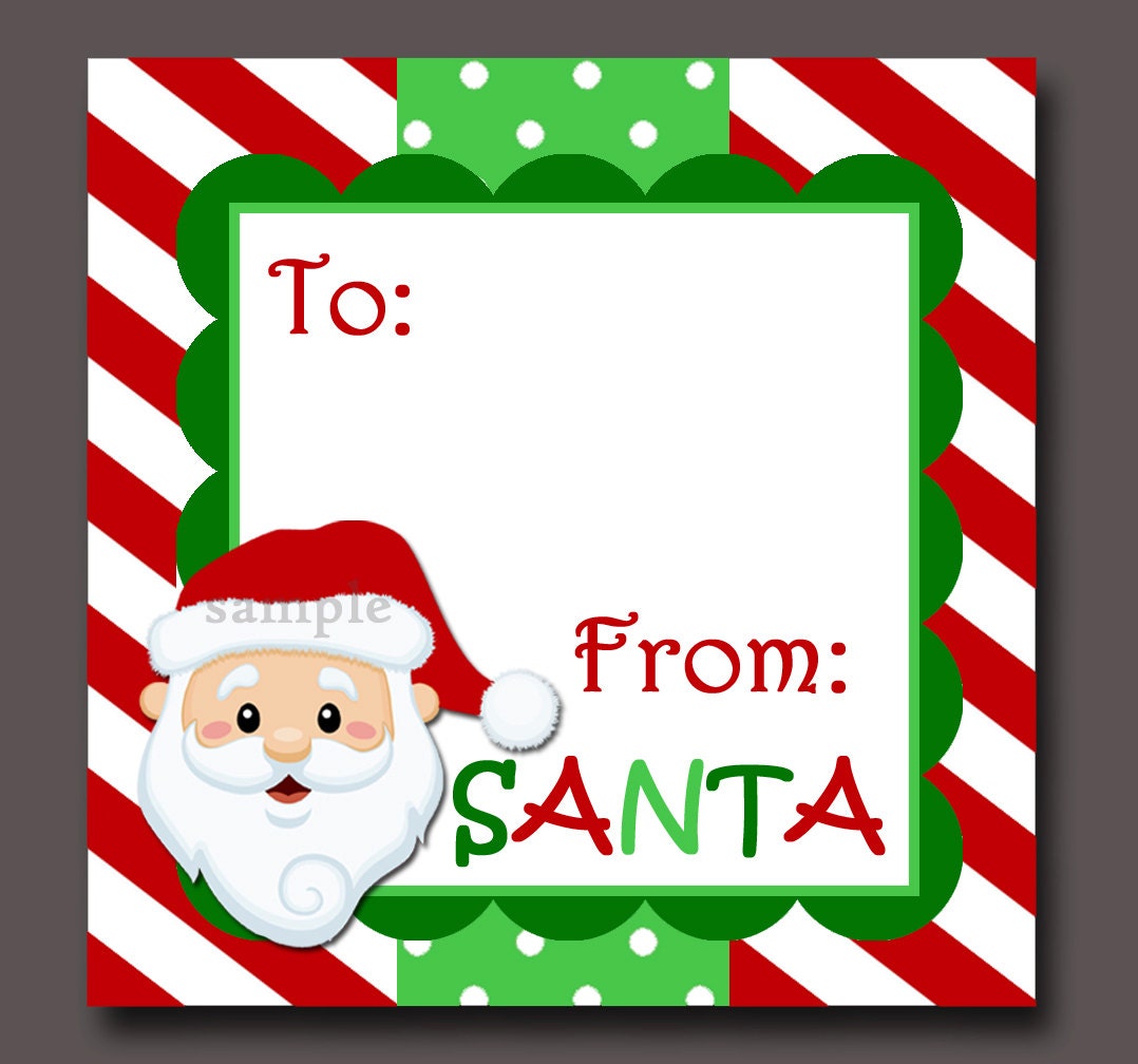 Santa Gift Tags Printable Instant Download by ThatPartyChick
