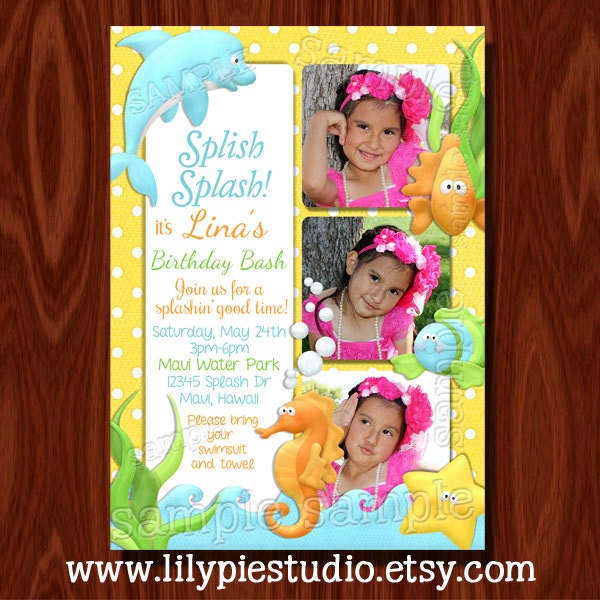 NEW- Under the Sea Birthday Invitation PRINTABLE Digital File Il_570xn