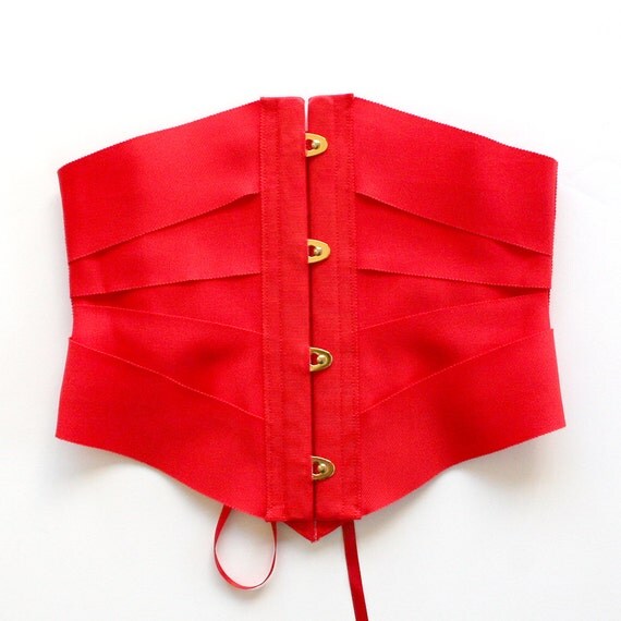 Waspie Corset Ribbon Lingerie Cincher Belt by HoneyCoolerHandmade