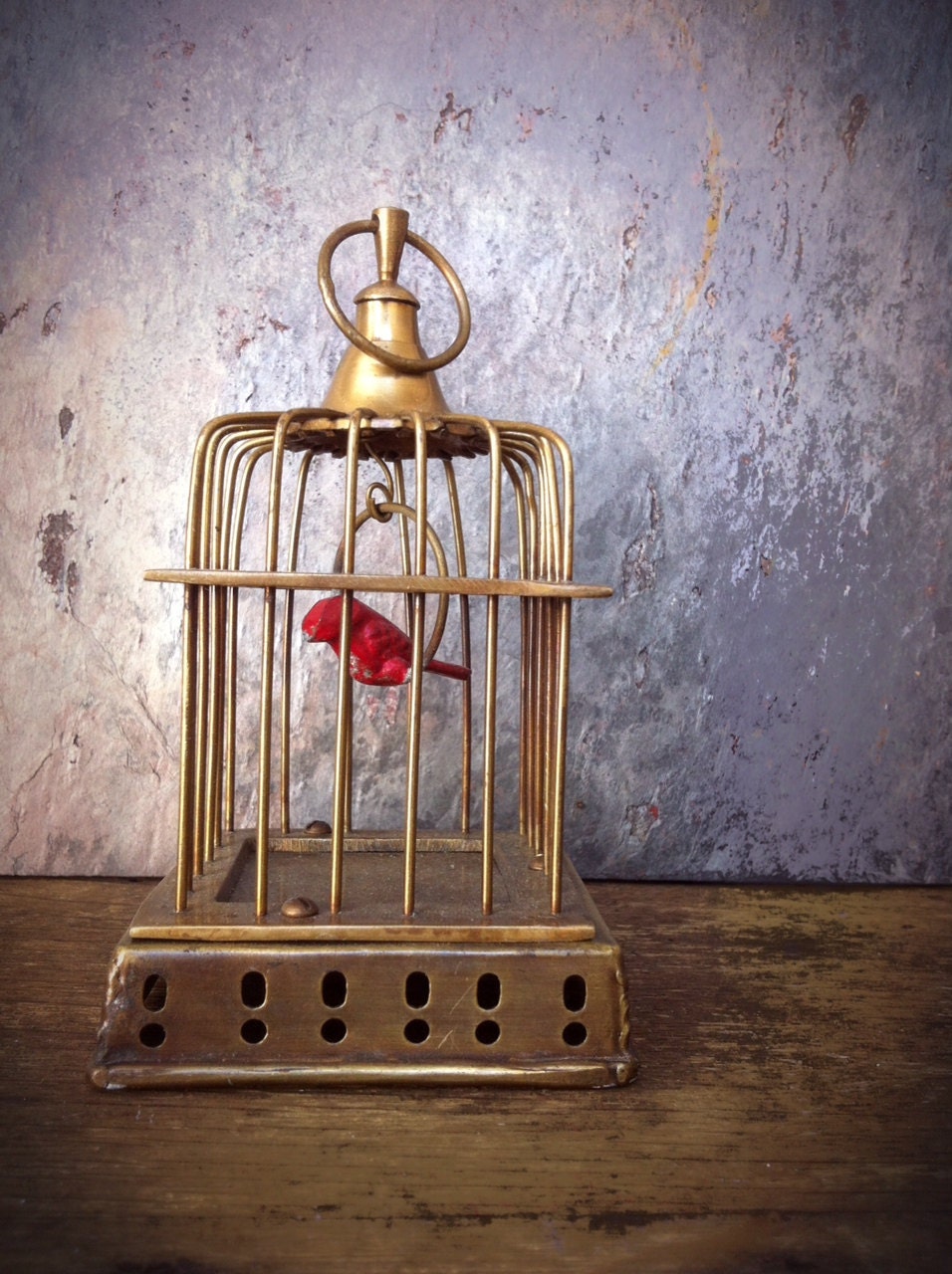 Vintage Small Brass Decorative Birdcage - AlteredArcheology