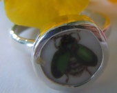 Broken China Ring Sterling Silver Ring  Bee Insect Any Size Ring Handcrafted - MaroonedJewelry