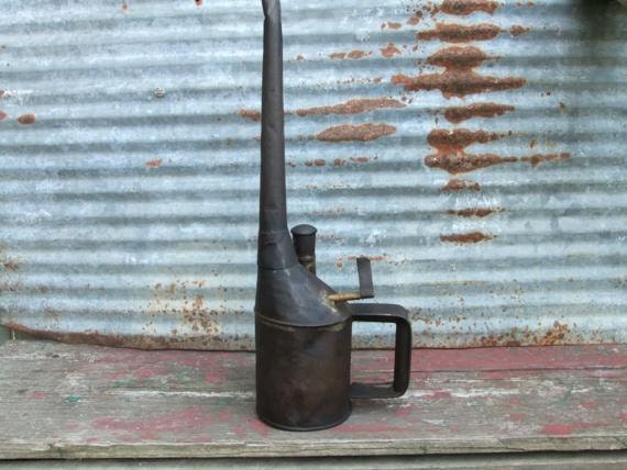 Antique Railroad Oil Can Tall Canadian By Treasuredprimitives