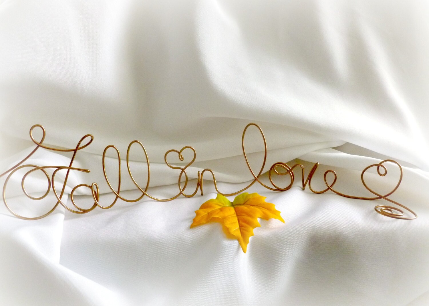 Fall In Love Table Sign Rustic Elegant Decor, Autumn Wedding Decorations