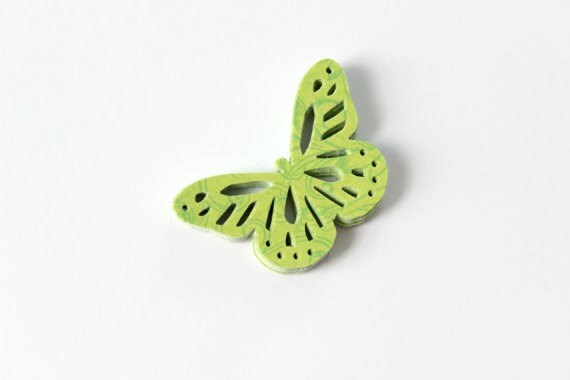 Bright Lime Green Butterfly Die Cuts - Summer Green Apple - Scrapbooking Cutouts