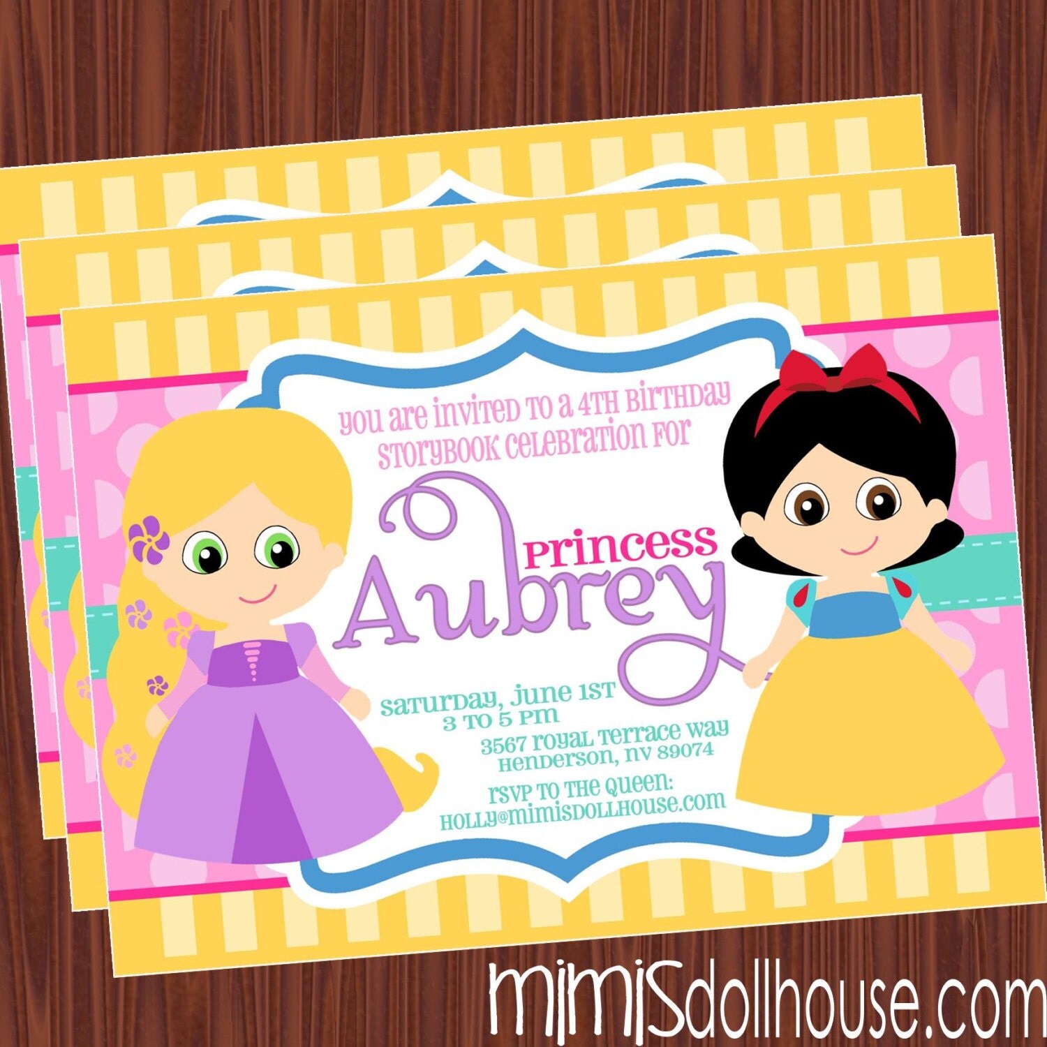 Princess Invitation- Printable Princess Invitation- Princess Birthday invitation PDF/JPEG Il_570xn