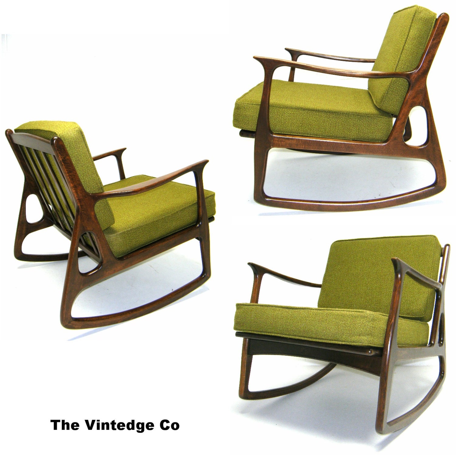 The 50s 60s Vintage Rocking Chair Mid Century Danish Modern Eames 