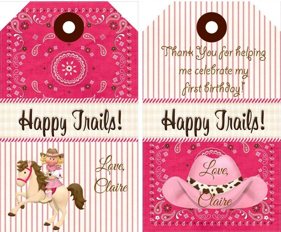 Cowgirl party tags, cowgirl, cowgirl party favor tags,cowgirl birthday tags, cowgirl labels, cowgirl birthday decorations, party favor tags Il_570xn