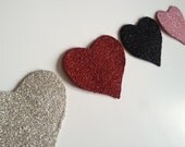 Valentine's Day Heart Silver German Glass Glitter Decoration Handmade Decor - thegiftgardenshoppe