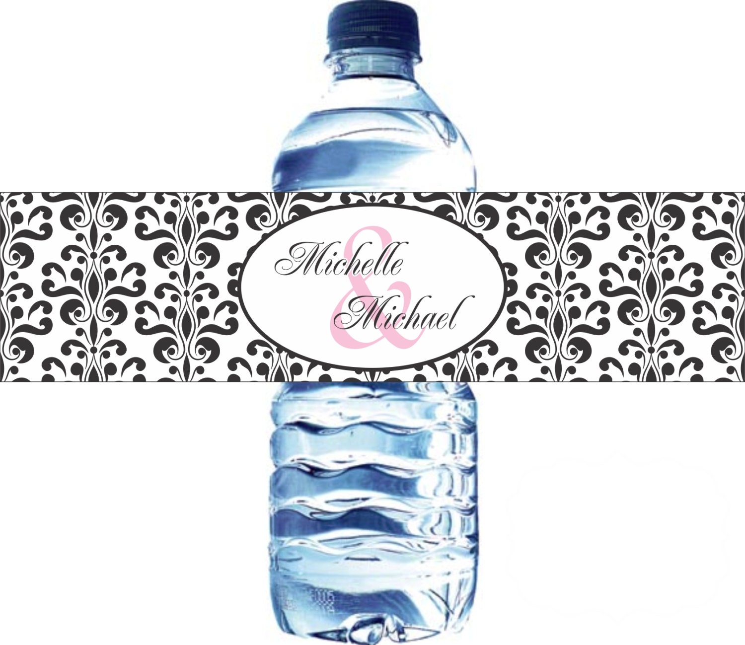 50 Waterproof Water Bottle Labels - Printed labels with your wedding colors Il_570xn