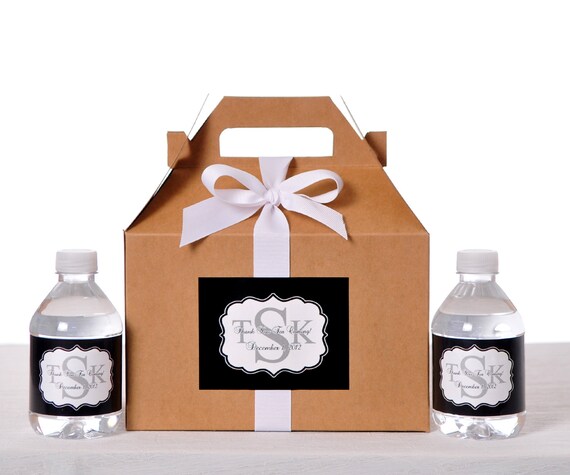 Gable Wedding Box Set of 24 - Wedding Favor Box / Welcome Box Labels Il_570xn